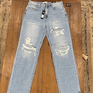 Distressed Light Blue Jeans